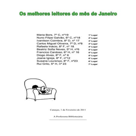 Os melhores leitores do mês de janeiro