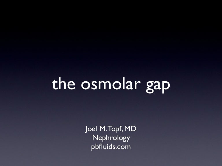 Osmolar Gap
