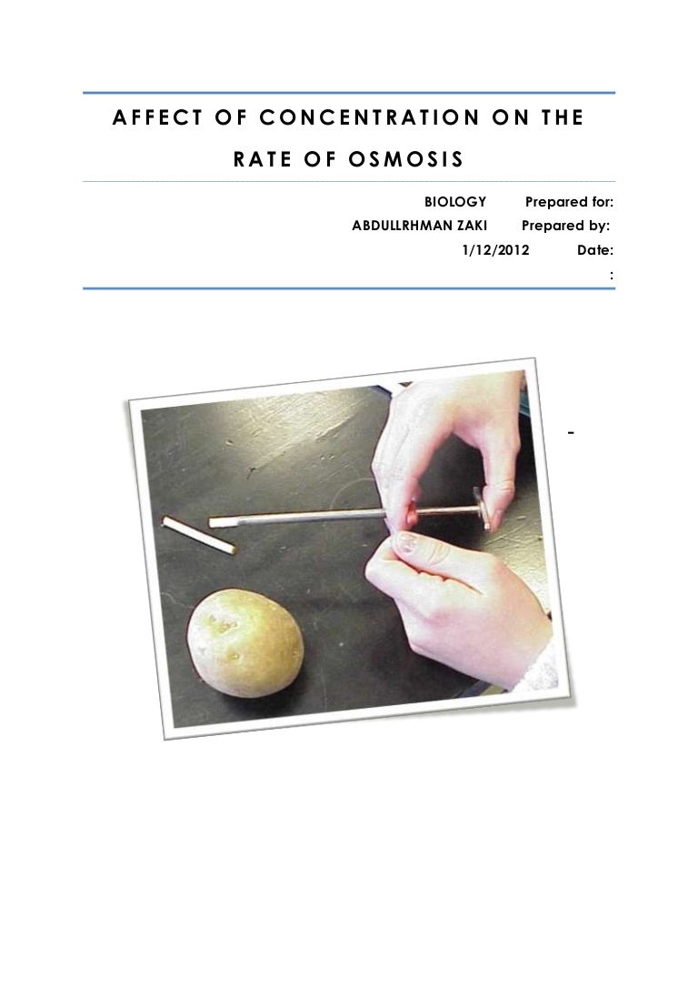 Osmosis investigation coursework