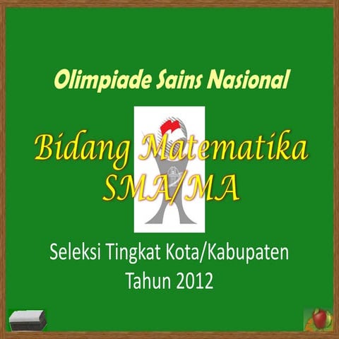 OSN Bidang Matematika SMA-MA Tahun 2012