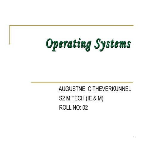 Functions Of Operating Systems | PPT
