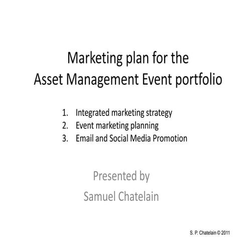 Financial Services - Asset Management - Events Marketing Planning ...