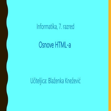 Osnove_HTML_prezentacijski web jezik_css | PPTX