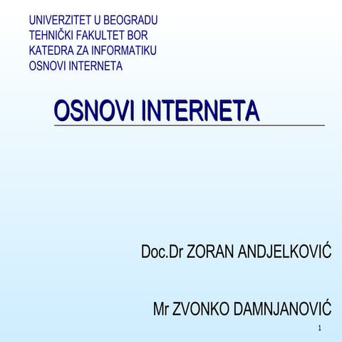 Osnovi  Interneta 1