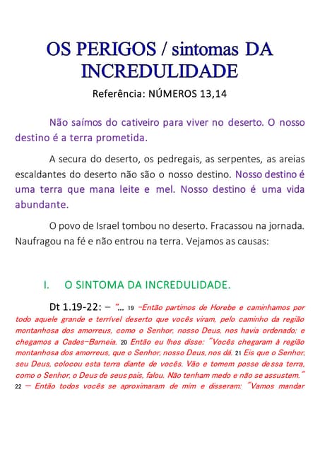 OS PERIGOS DA INCREDULIDADE.docx