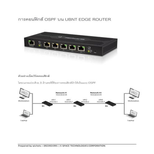 การคอนฟิกส์ OSPF บน Ubiquiti Edge Router