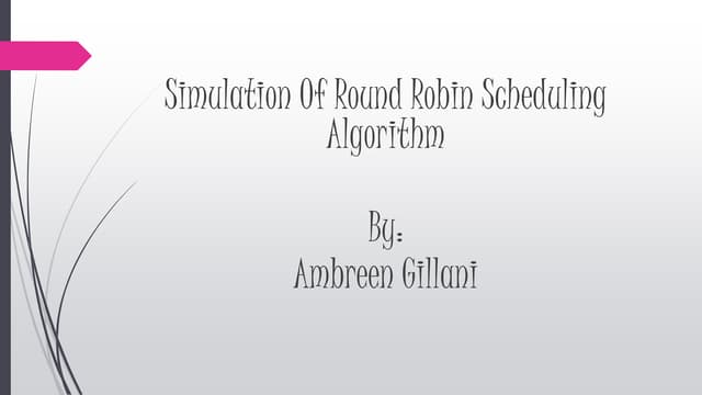 Round Robin Scheduling Algorithm (Simulation)