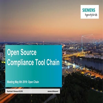Open Source Compliance Toolchain - A Proposal