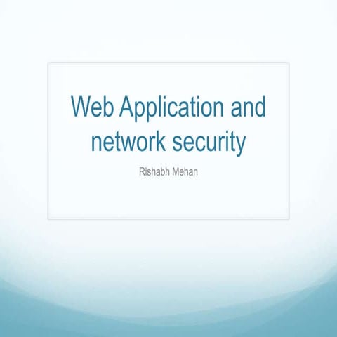 Oss   web application and network security