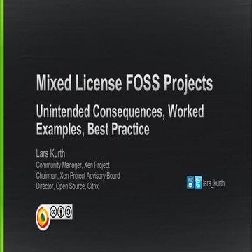 OSSA17 - Mixed License FOSS Projects