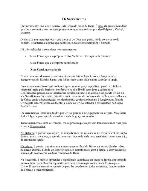 Os Sacramentos