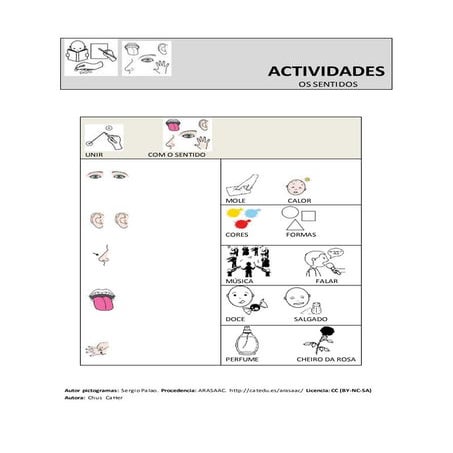 Os sentidos (actividades com símbolos araasac)