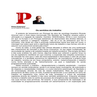 Os sentidos do trabalho a ee