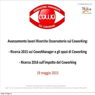 Osservatorio Ricerca sul Coworking ...
