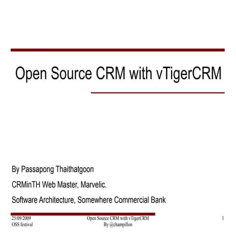 Open Source CRM with vTigerCRM