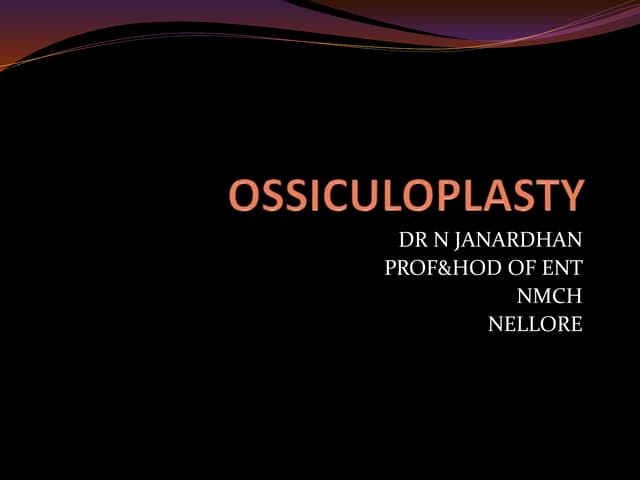 Ossiculoplasty