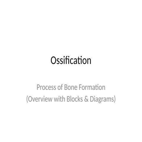 Comprehensive Overview of Ossification: Bone Formation Processes and ...