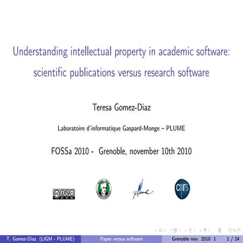 Oss licences in academia  - fossa2010