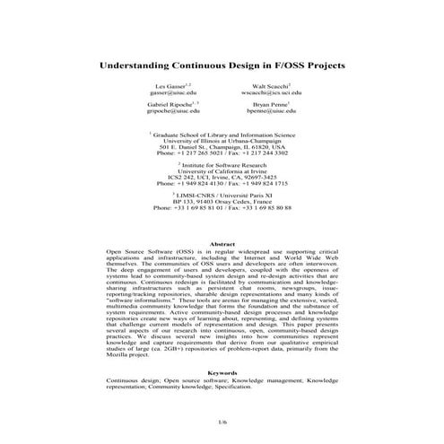 Understanding Continuous Design in F/OSS Projects