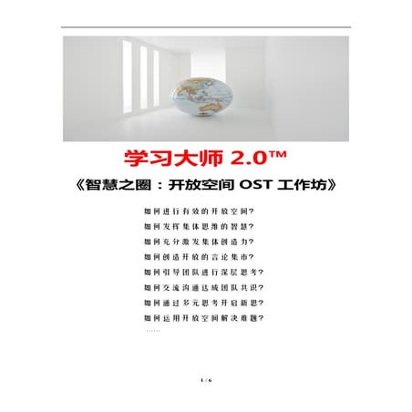 智慧之圈：开放空间Ost工作坊（学习教练肖刚）