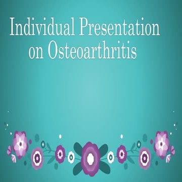 Osteoarthritis Adult Health Nsg Pptx