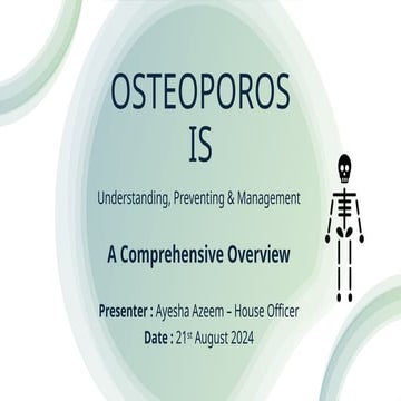 OSTEOPOROSIS - Dpt of Orthopedics, JPMC Karachi