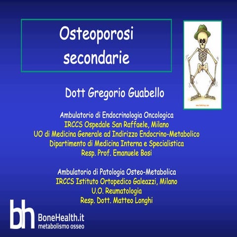 Osteoporosi secondarie per medici di base
