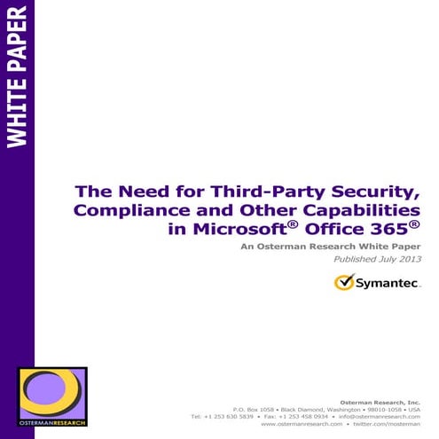 Osterman Research: The need for third party security, compliance and other ca...