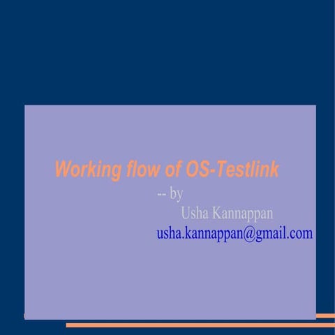 working flow of Testlink1.7