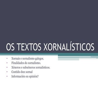 Os textos xornalísticos