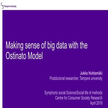 Making sense of big data with the Ostinato Model