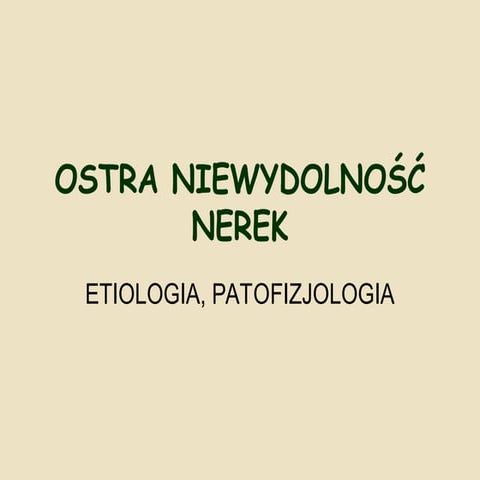 ostra niewydolność nerek chronic kidney disease | PPT