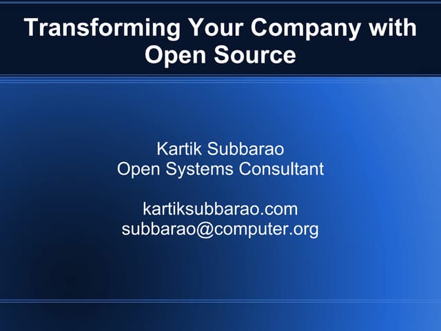 Transforming Your Company with Open Source