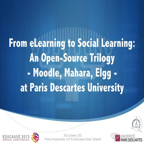 Open Source trilogy slides from Poster at EDUCAUSE 2013