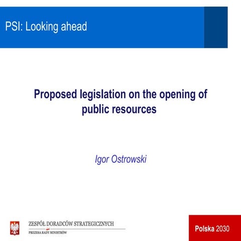Open data in Poland: proposed legislation on the opening of public resources