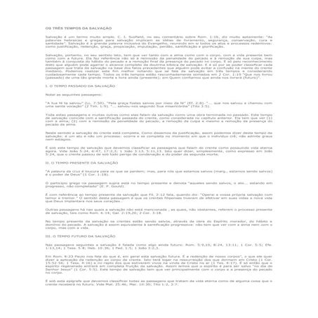 Os três tempos da salvação