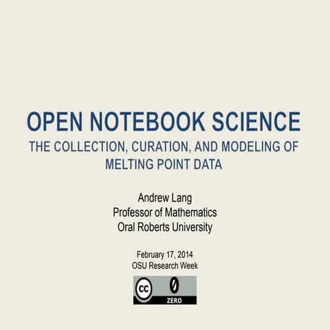 Open Notebooks Science
