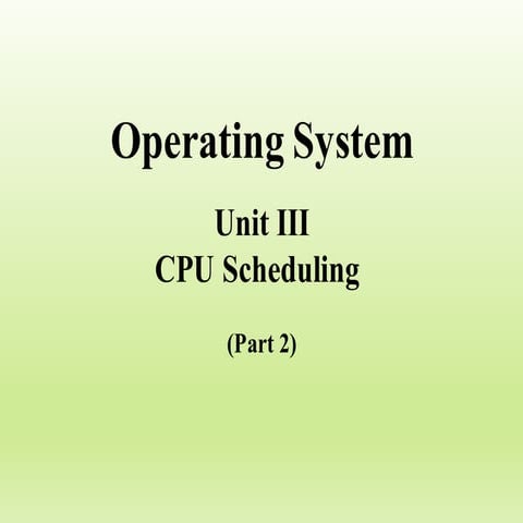 SCHEDULING ALGORITHMS | PPTX