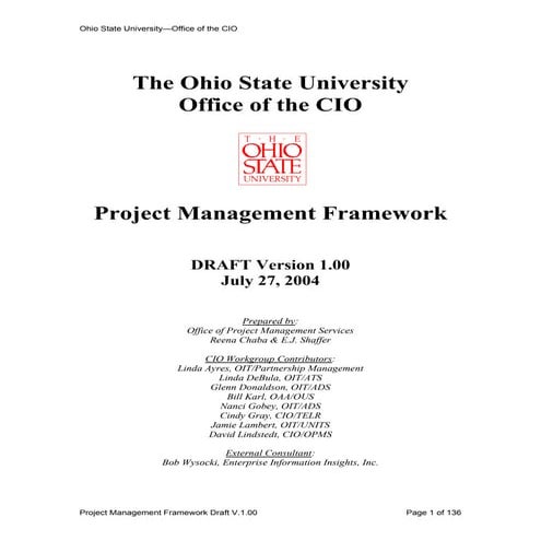 Project management Framework