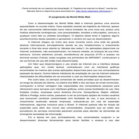 O surgimento da WWW