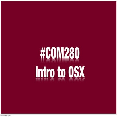 #COM280 | OSX 