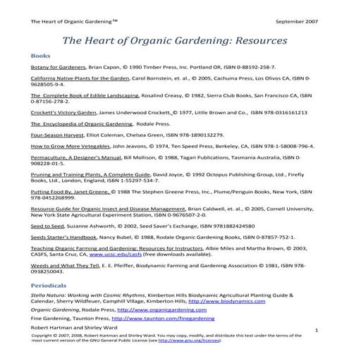 Organic Gardening: Resources | PDF