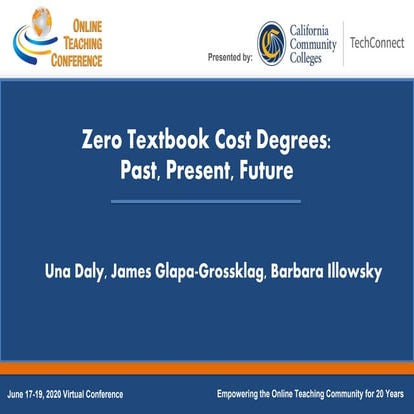 California ZTC Degrees Panel: Past, Present, and Future