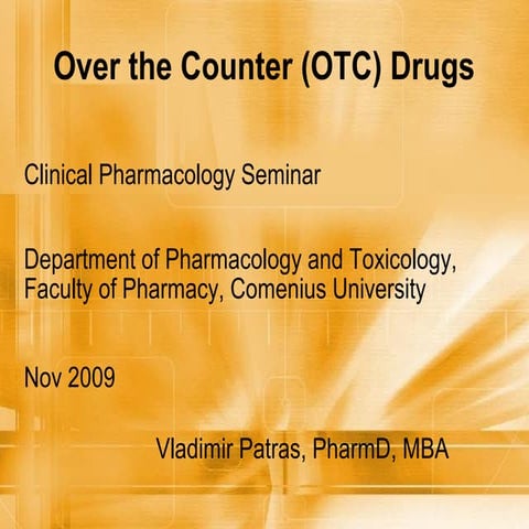 Over the Counter (OTC) Drugs