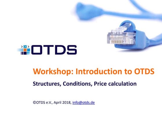 OTDS workshop: Introduction to the Open Travel Data Standard
