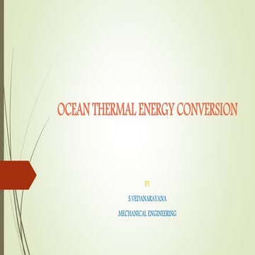 Ocean Thermal Energy Conversion | PPTX