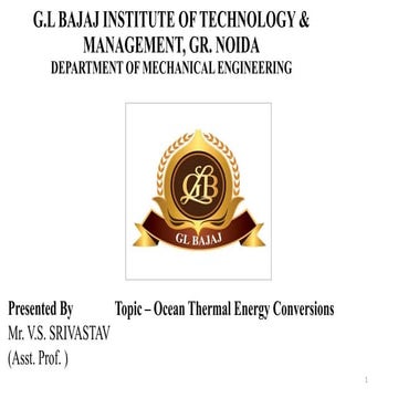 Ocean Thermal Energy conversion