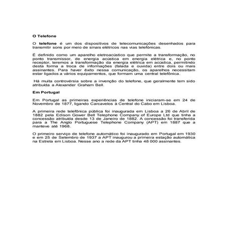 O telefone