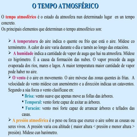 O tempo atmosférico