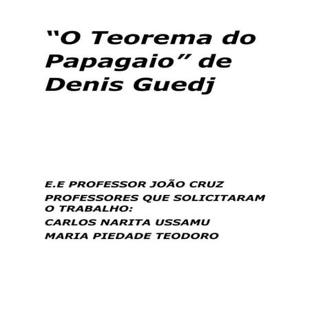 "O Teorema do Papagaio" de Denis Guedj